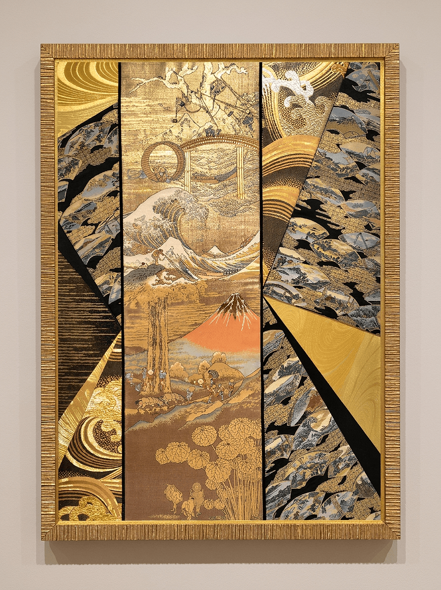 Gold thread catching the changing light
