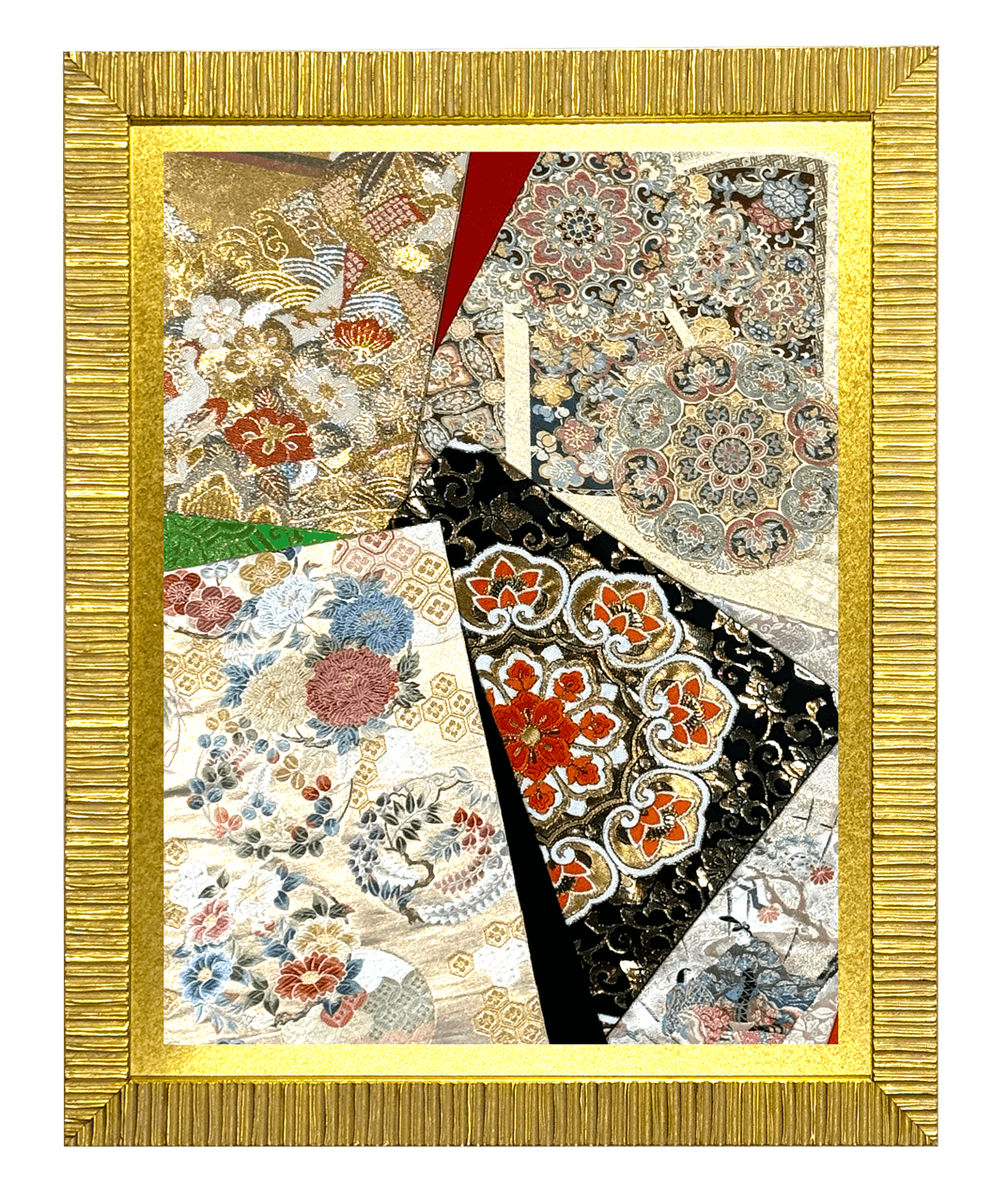 Shōsō-in collection gold-thread obi artwork No.04, framed (Large)