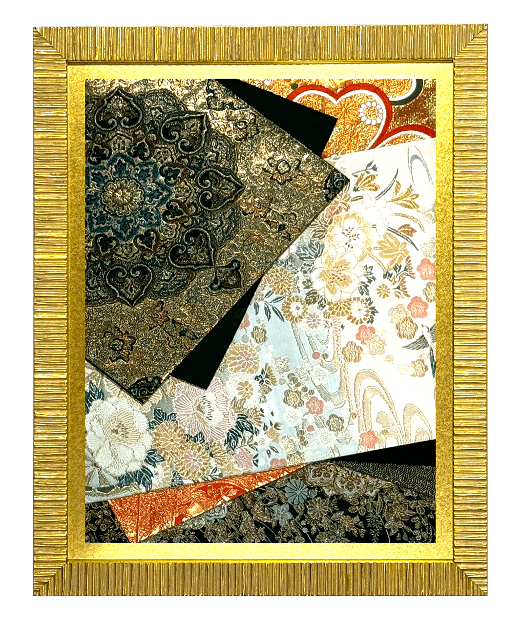 Shōsō-in collection gold-thread obi artwork No.05, framed (Medium)
