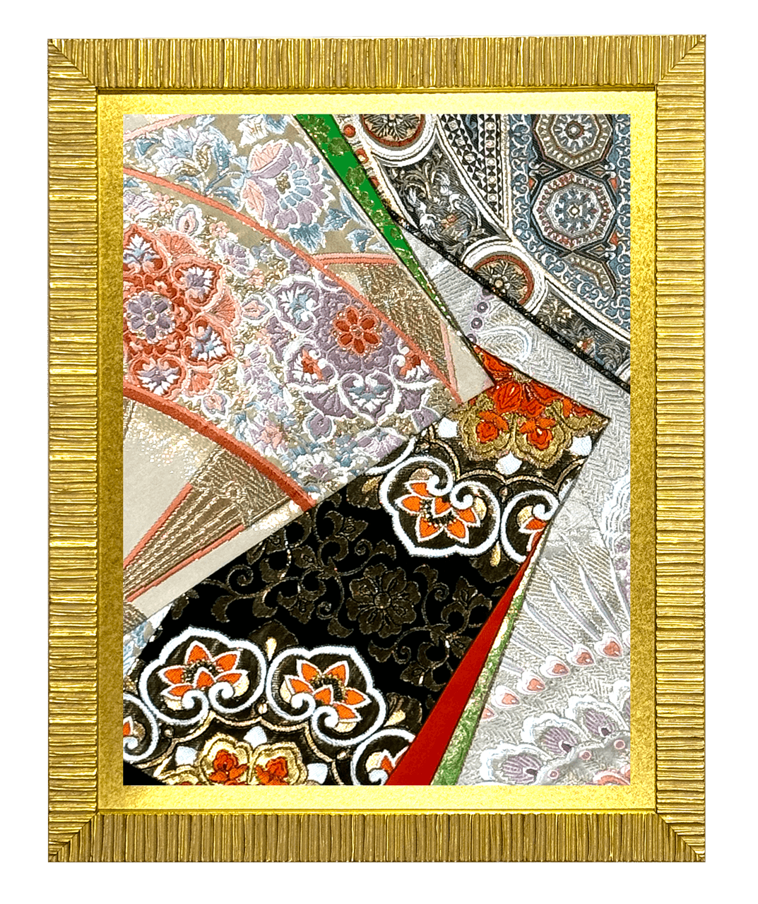 Shōsō-in collection gold-thread obi artwork No.06, framed (Small)