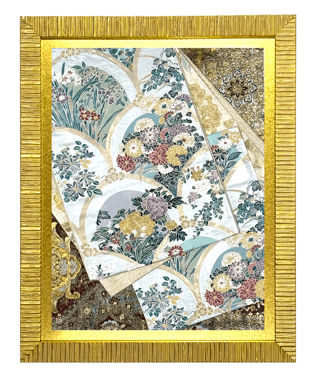 Botanical collection gold-thread obi artwork No.06, framed (Large)