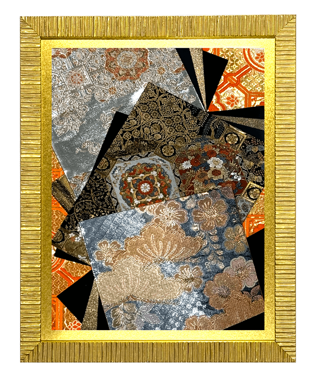 Botanical collection gold-thread obi artwork No.08, framed (Large)