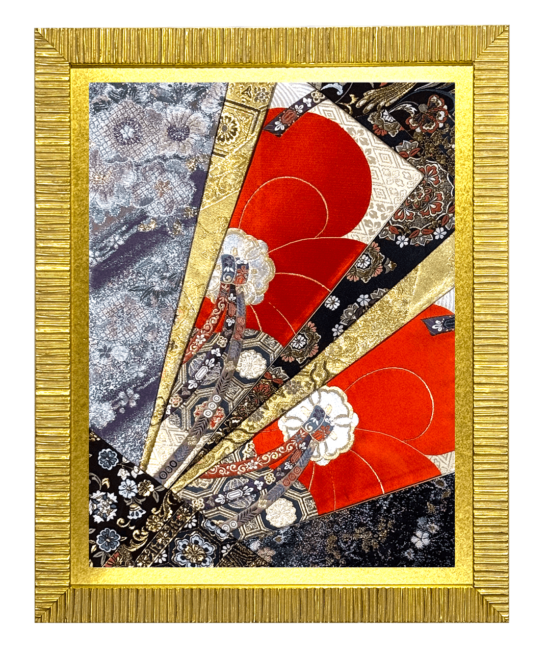 Botanical collection gold-thread obi artwork No.12, framed (Medium)