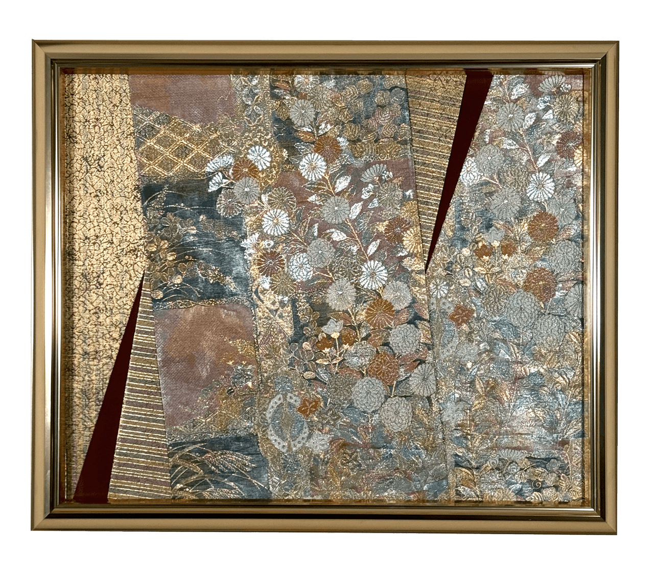 Botanical collection gold-thread obi artwork No.16, framed (Other)