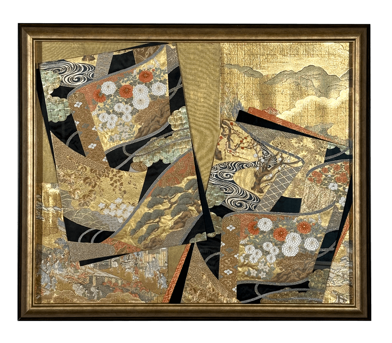 Botanical collection gold-thread obi artwork No.17, framed (Other)