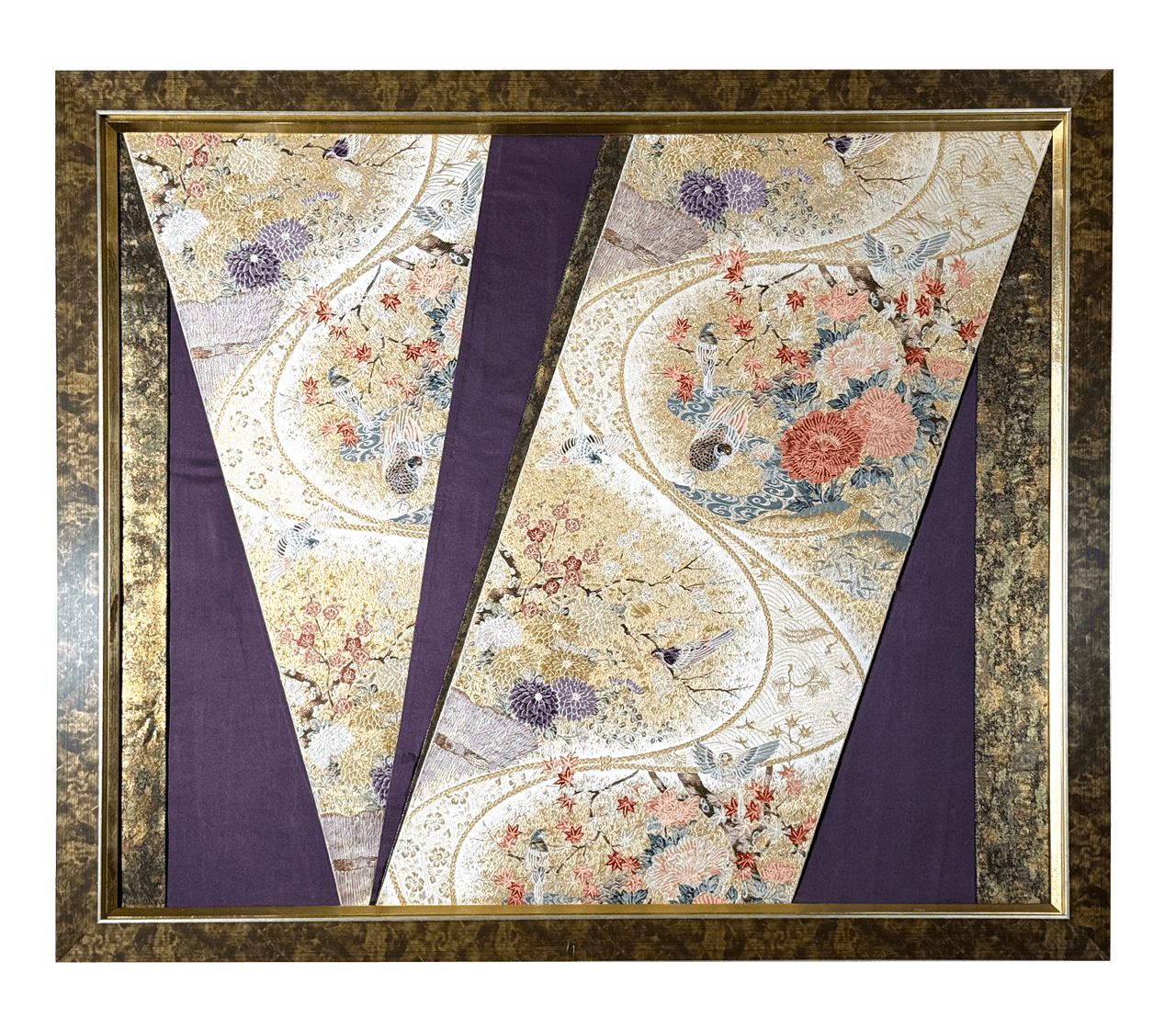 Botanical collection gold-thread obi artwork No.18, framed (Other)