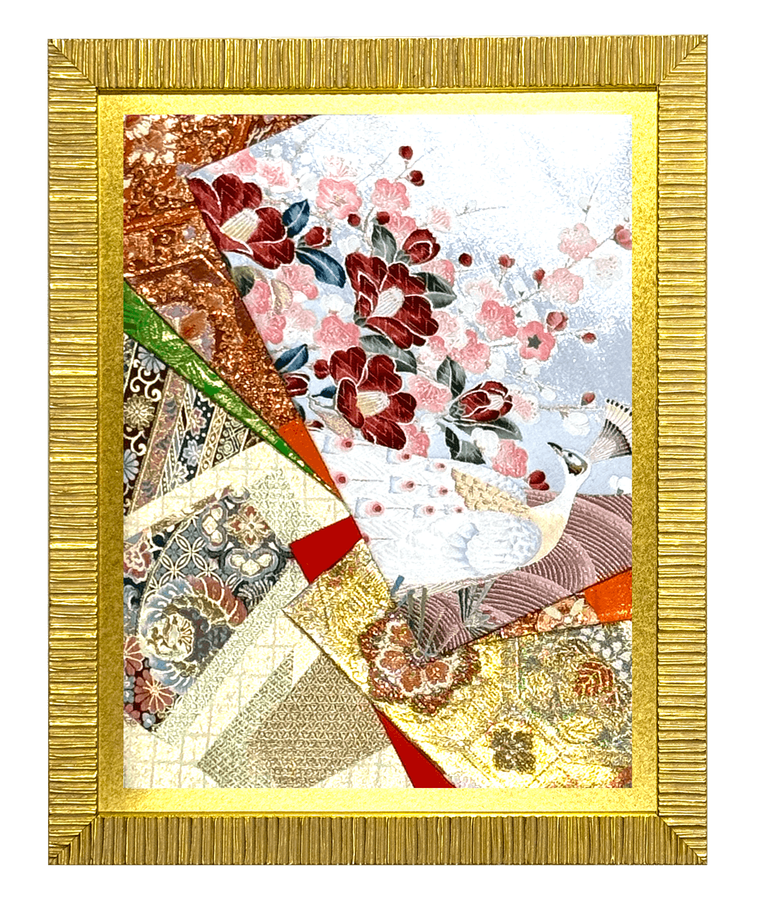 Botanical collection gold-thread obi artwork No.20, framed (Small)