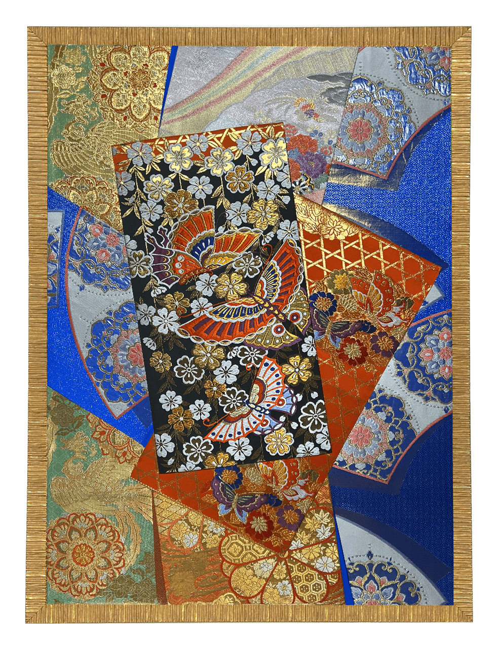 Butterfly collection gold-thread obi artwork No.02, framed (Other)