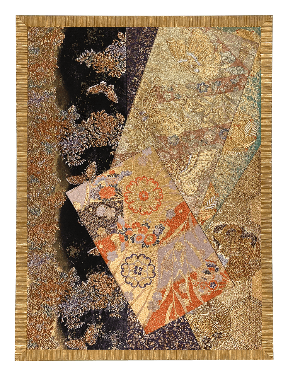 Butterfly collection gold-thread obi artwork No.03, framed (Other)
