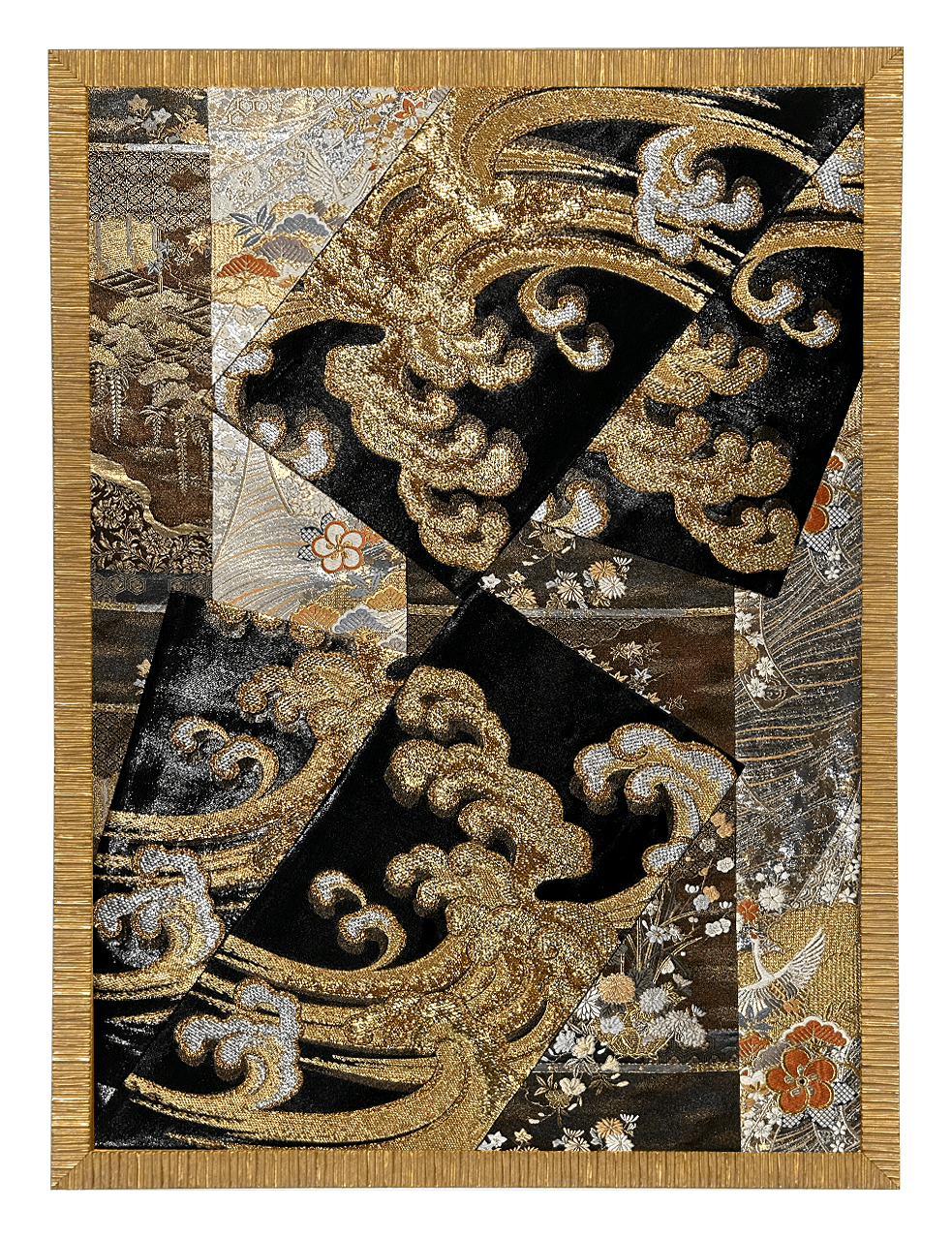 Koto collection gold-thread obi artwork No.02, framed (Other)