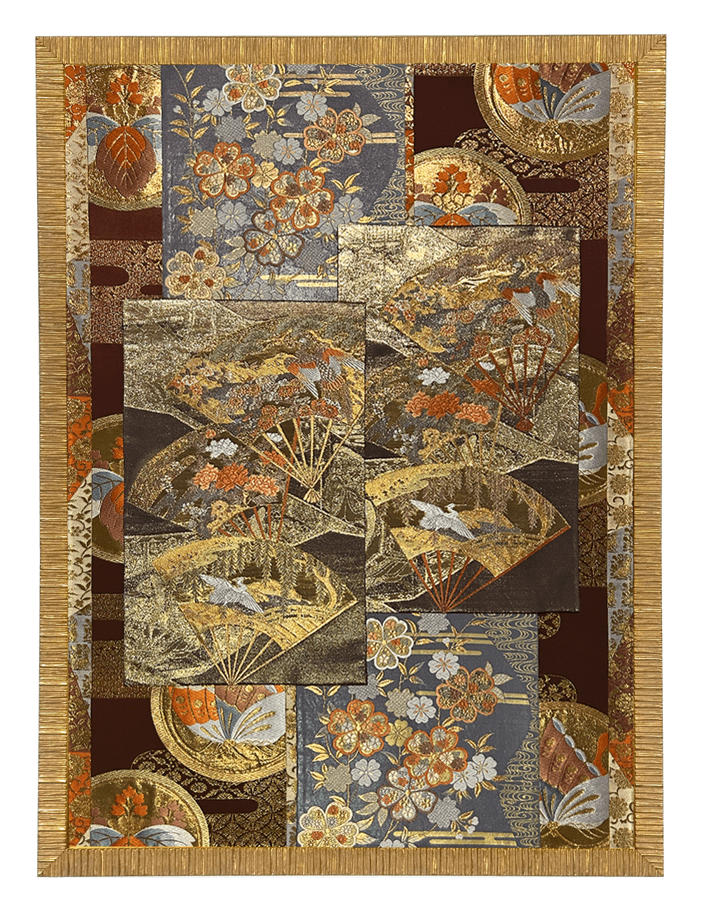 Koto collection gold-thread obi artwork No.03, framed (Other)