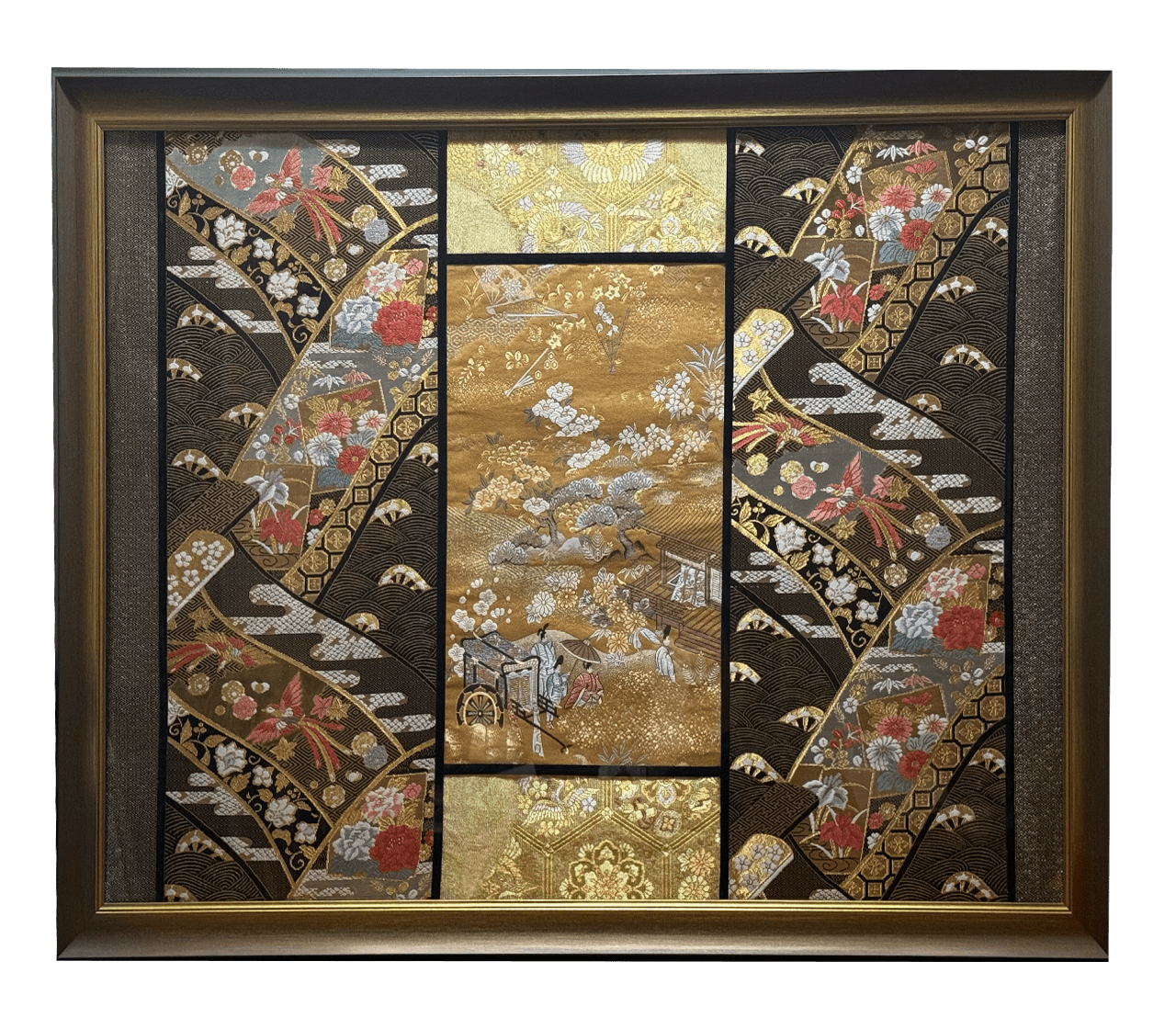 Koto collection gold-thread obi artwork No.05, framed (Other)