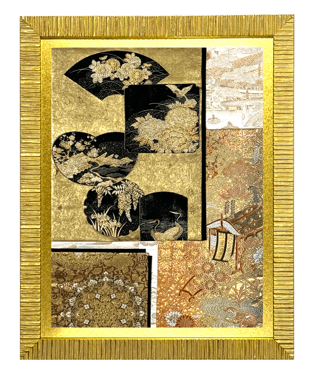 Koto collection gold-thread obi artwork No.07, framed (Large)