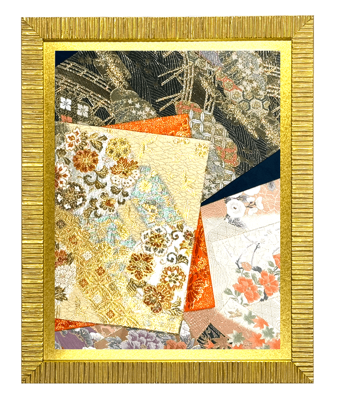Koto collection gold-thread obi artwork No.09, framed (Medium)
